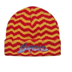 Supreme Zigzag Beanie - Red and Yellow